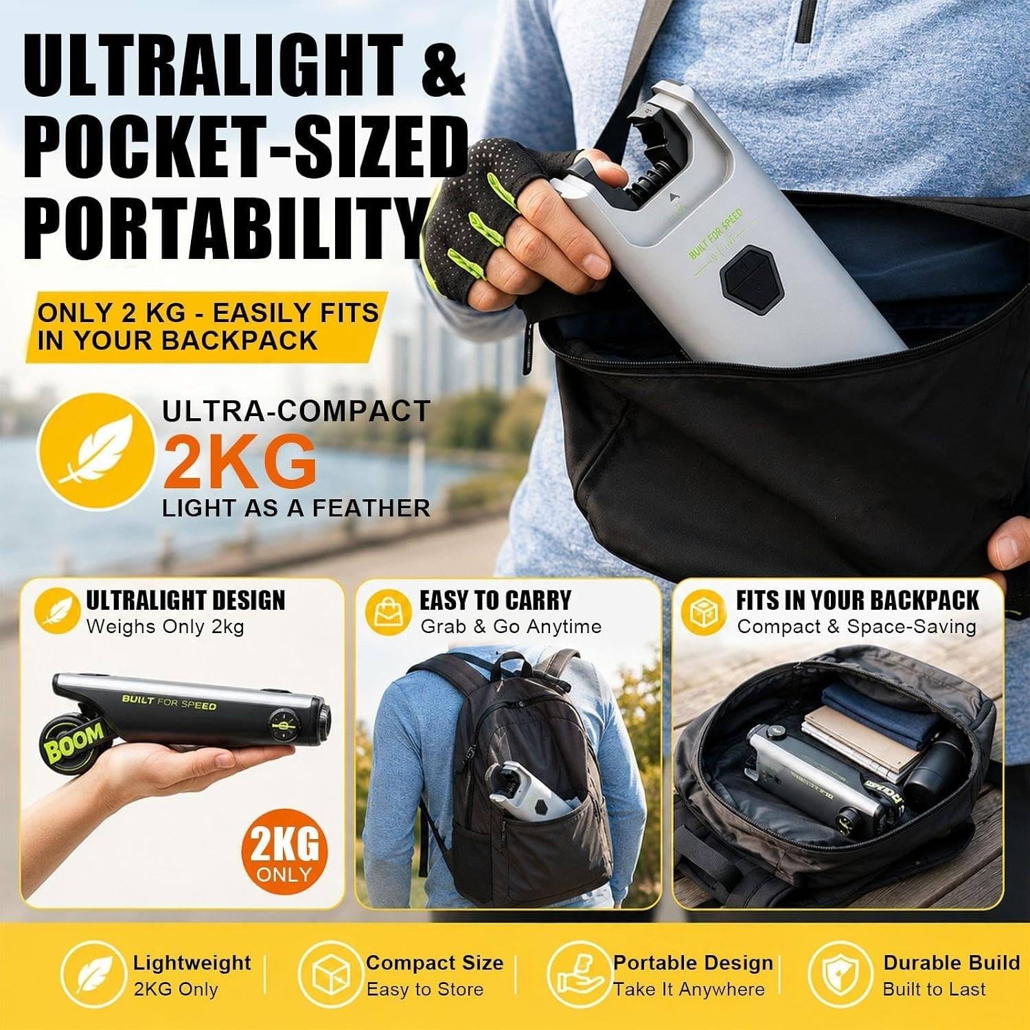 Kit Conversione Bici Elettrica 200W, Booster Leggero con Controllo App Green