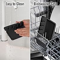 Vista 6 de Zulay - Soporte extragrande de silicona con bandeja antigoteo para múltiples utensilios de cocina, reposacucharas resistente al calor y sin BPA