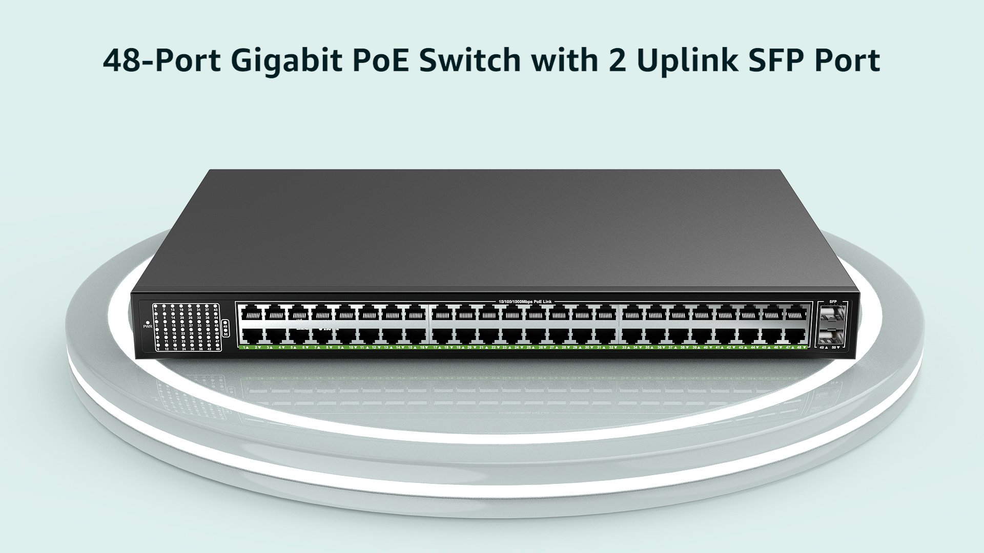 Amazon.com: 48-Port Gigabit PoE Switch Unmanaged with 2X