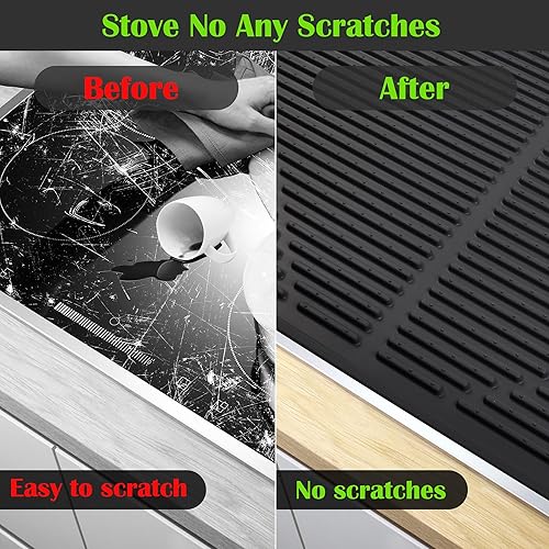 Miniatura 3 de KindGa Cubierta para estufa  Fundas superiores para estufa eléctrica, protector superior de estufa de 28 x 20 pulgadas, cubierta de silicona para