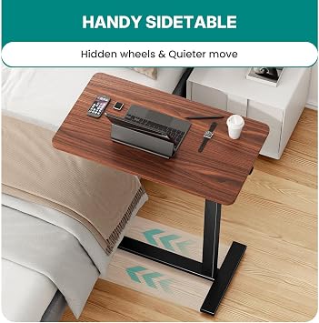OLIXIS Overbed Table, Bedside Table, Mobile Standing Desk for Apartment