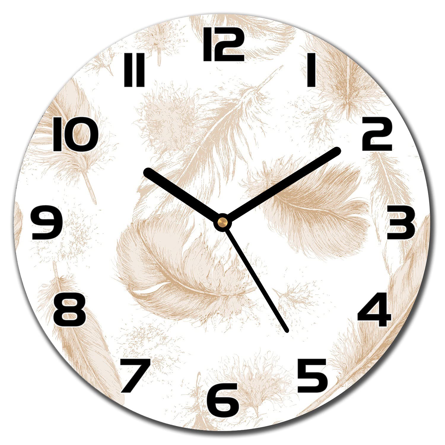 Horloge en verre Coloray 30 cm lisible avec aiguilles noires sur verre