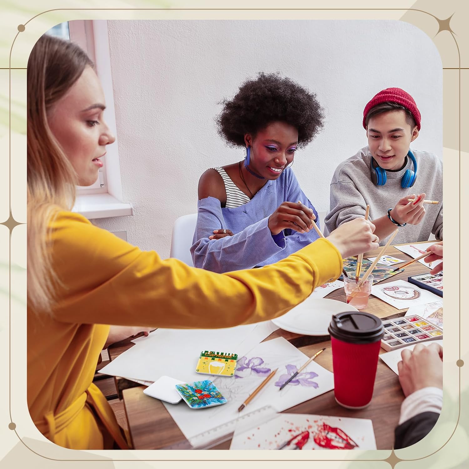 200 Set 2'' x 2'' Square Pin Button Making Supplies for Square Button Maker DIY Pin Badge Parts Refill (Clear)