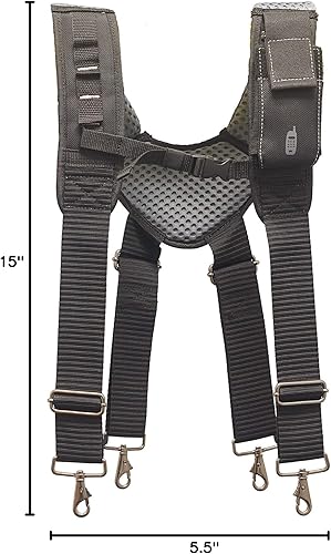 Miniatura 15 de Dead On Tools DO-HSR Cinturón de herramientas híbrido de cuero con tirantes, color negro