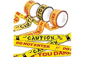 3Pcs Halloween Caution Tape Roll, Yellow Caution Tape Warning Crime Scene Decoration...