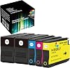952XL Black Cyan Magenta Yellow Ink Cartridge 5 Pack, Color Set Compatible for HP OfficeJet Pro 8702 7720 7740 8710 8715 8720 8210 8703 All-in-One Printer
