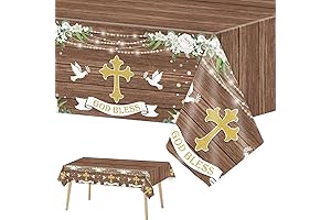 3 PCS Religious Tablecloths for Baptism Christening or First Holy Communion