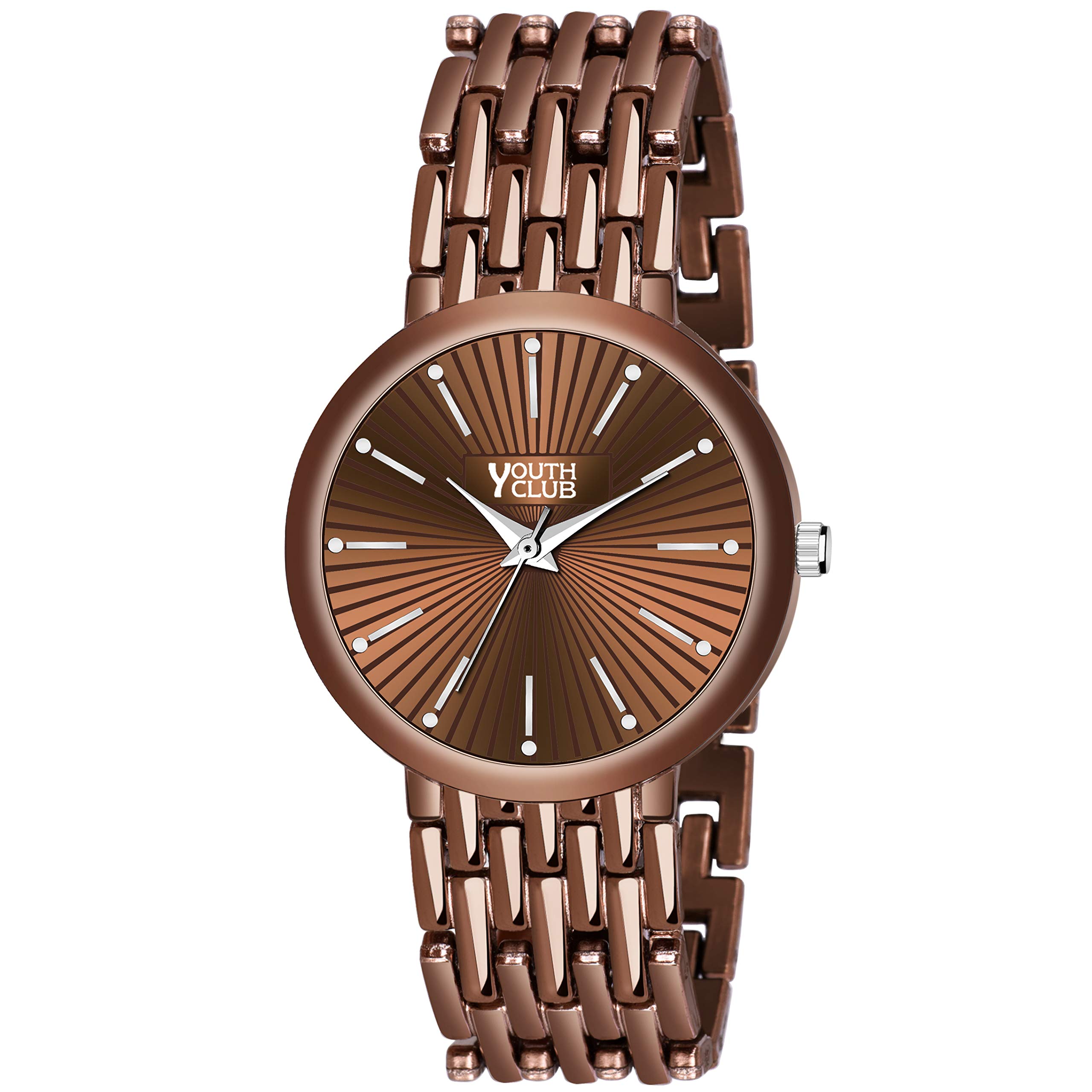 YOUTH CLUB Designer Diamond and Pearl Studded New Elegant and Classy Brown dial Watch for Girls with Brown Colour Stainless Steel Bracelet Type Strap Analog Watch for Women and Girls (Brown) (B08MKN6GQL) Amazon Price History, Amazon Price Tracker