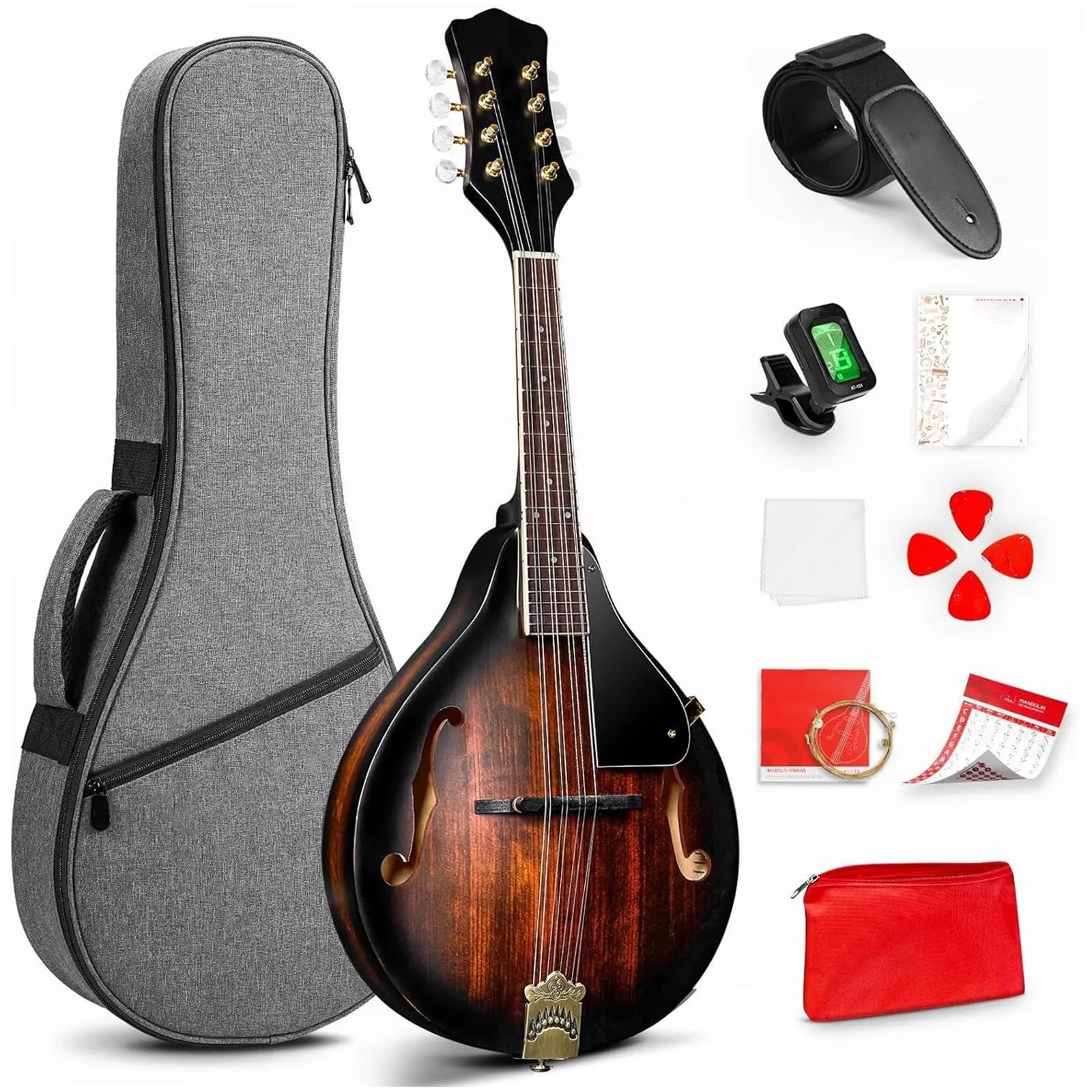 Mandoline De Pour Débutants Mandoline Acoustique Instrument De Style A Table En Épicéa Massif 8 Cordes Pour Débutants Et Adultes