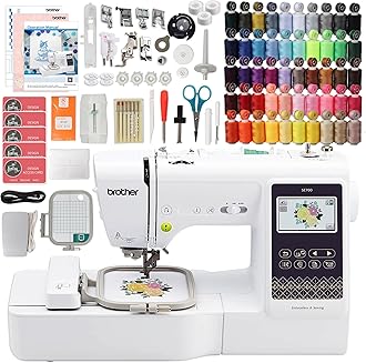 Brother SE700 Embroidery & Sewing Machine with 50 Sewing Spools, Color Matching Bobbins & Accessories
