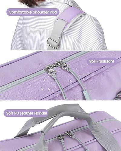 Miniatura 4 de egiant Carpeta con cremallera de 3 anillos de 3 pulgadas con correa para el hombro, asa duradera y múltiples bolsillos, carpeta de 3 pulgadas con