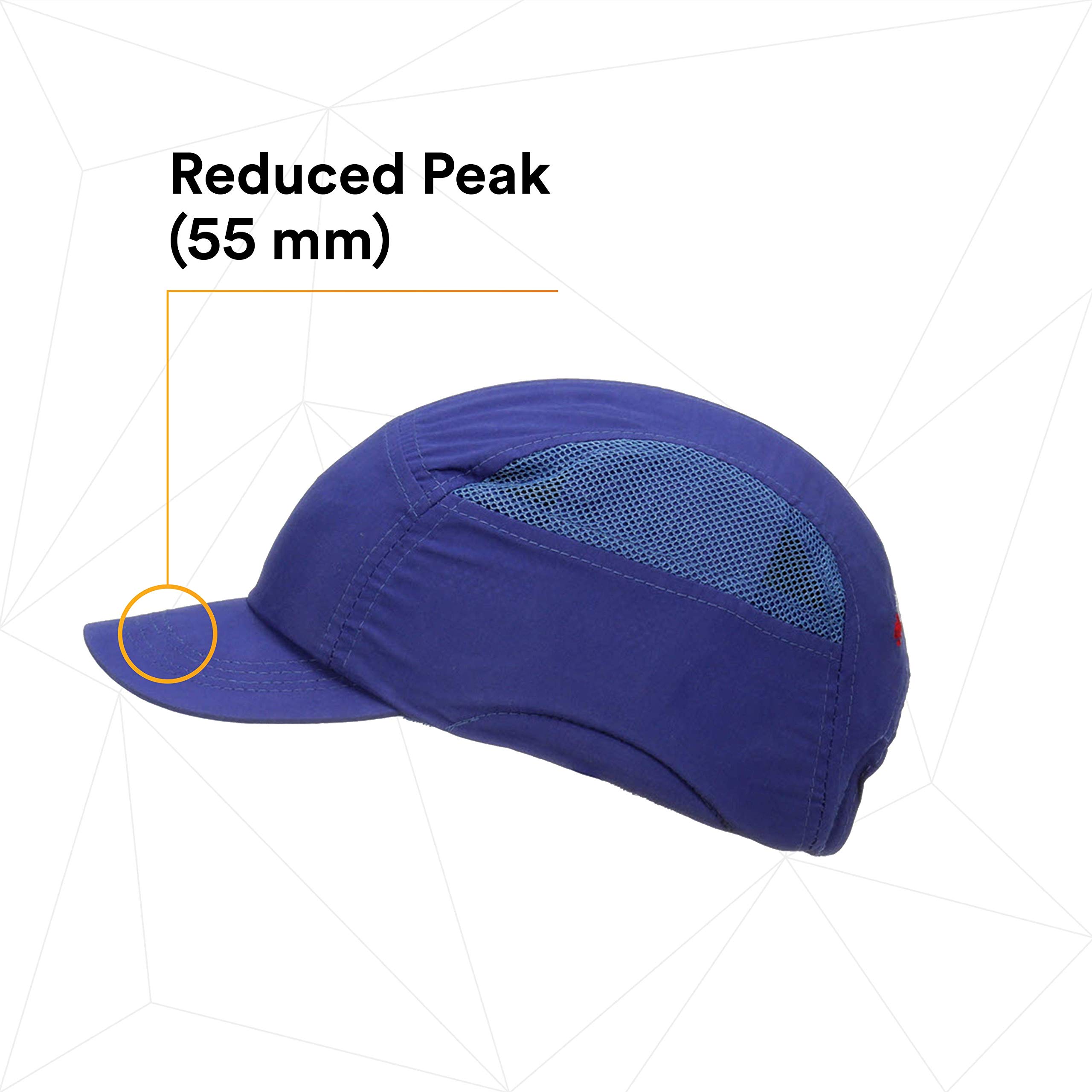 3M First Base y Gorra de protección, Azul Real, con Visera Recortada 55 mm, 2014288 (Paquete de 4)