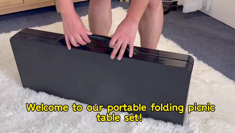 Amazon.com: VINGLI 4 Ft Camping Picnic Table Set with 4 Seats with