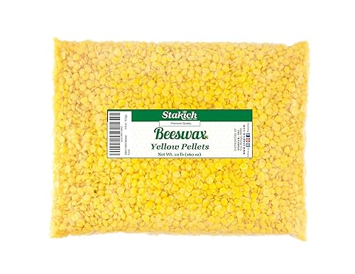 Stakich Gránulos de cera de abeja amarilla, natural, grado cosmético, calidad premium, (1 libra)