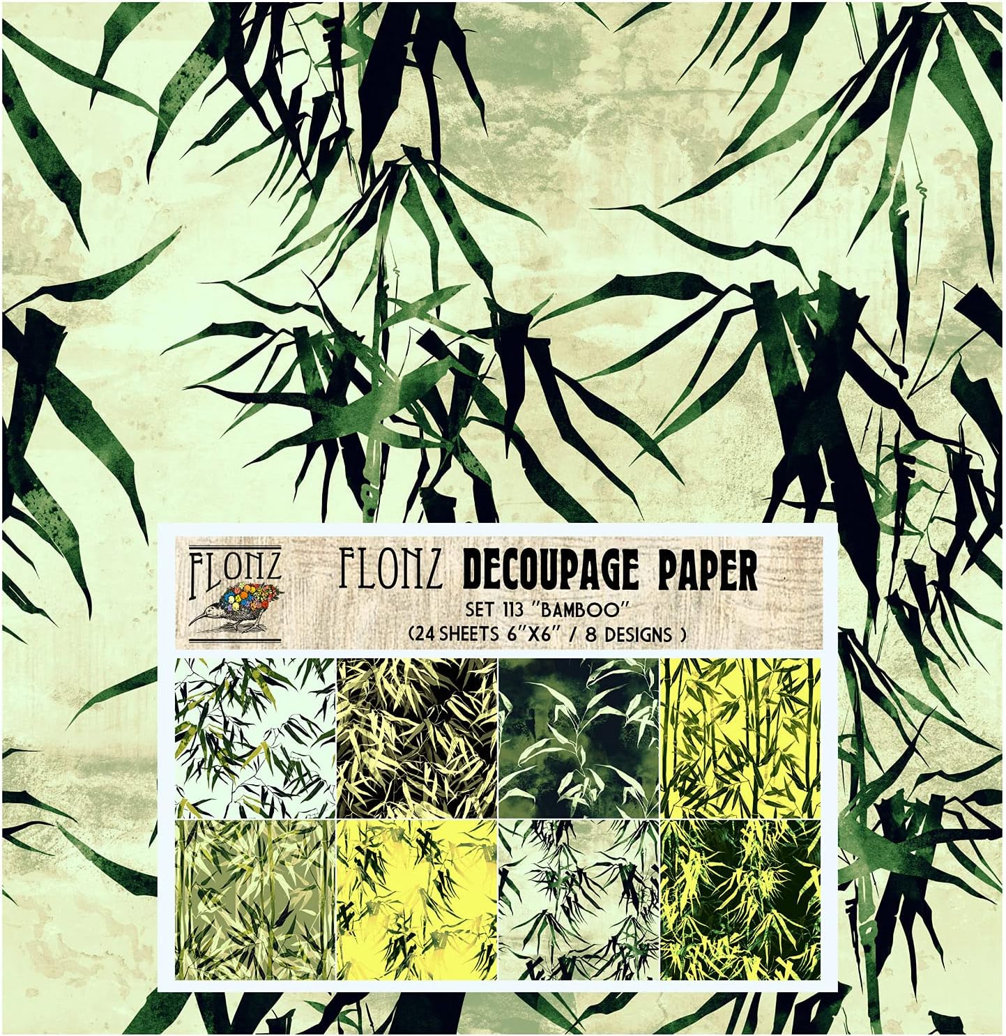 Decoupage Paper Pack (24 Sheets 6"x6") Magic Forest Stained Glass # Vintage Styled Pattern Paper for Decoupage, Craft and Scrapbooking