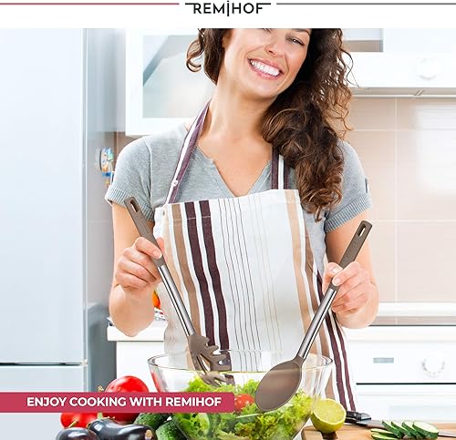 Miniatura 6 de Juego de utensilios de cocina de silicona, utensilios de cocina antiadherentes de silicona y acero inoxidable, espátula, cucharón, servidor de