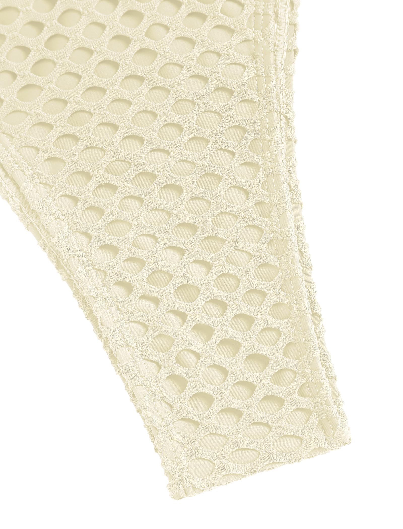 ZAFUL Maillot de bain deux pièces triangle pour femme avec filet de pêche noué sur le côté et string