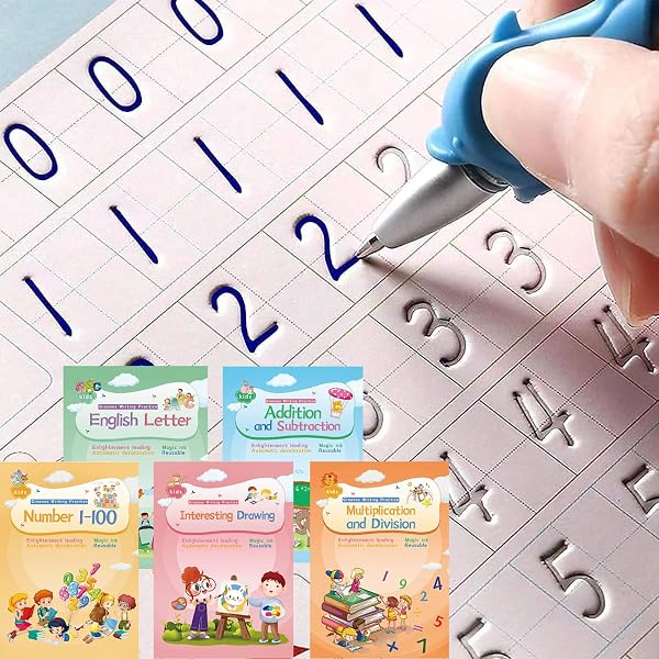 CosyCorner Magical Handwriting Workbooks Handwriting Practice Magic Copybook, Handwriting Aid Magic Pen Reusable Copyboo