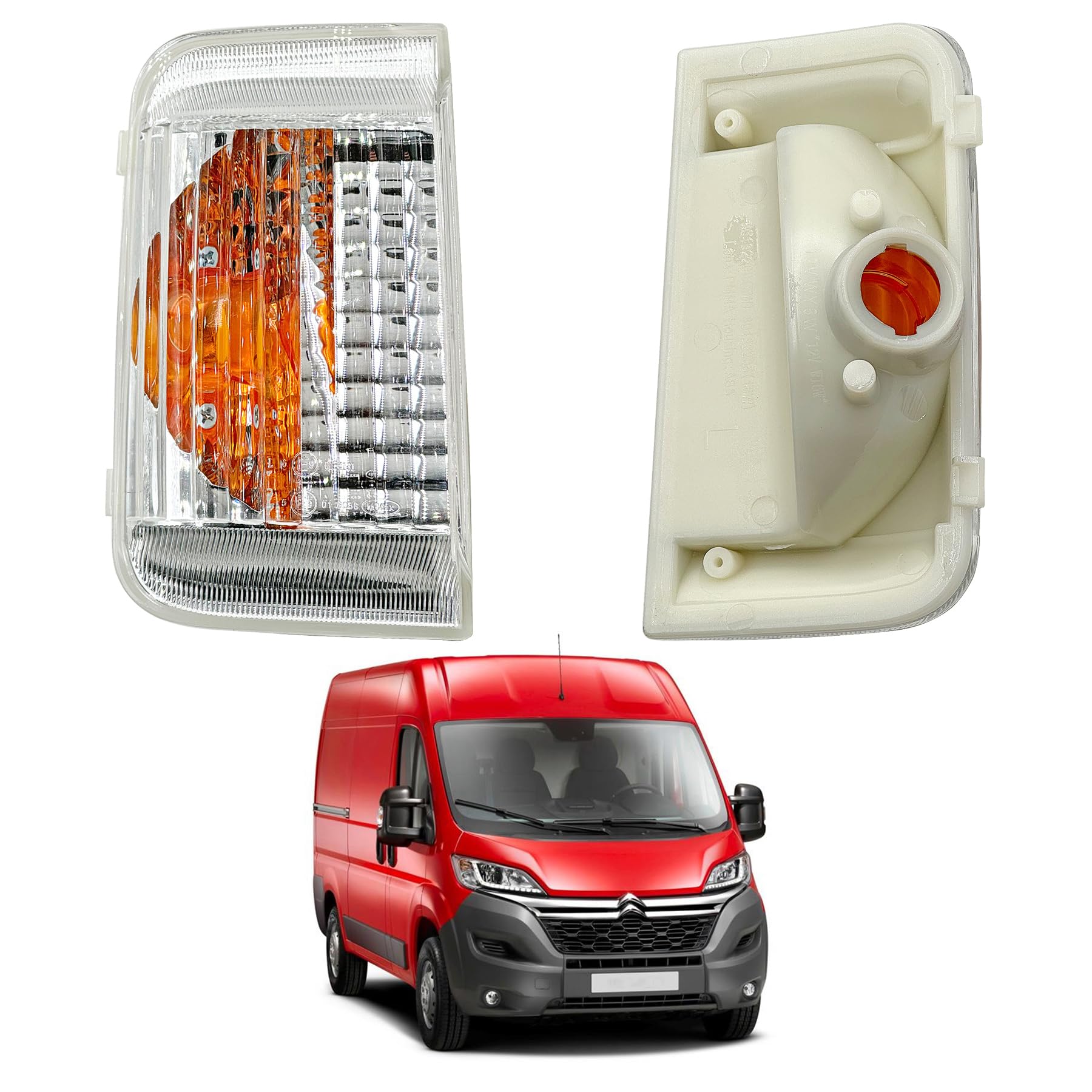 Indicatore Di Direzione Laterale Per Citroen Jumper 04/2006-Up, Fiat Ducato (250) 2006-Up, Peugeot Boxer 2006-Up di Direzione Lato Specchietto Retrovisore Sinistro (Senza Lampadina)