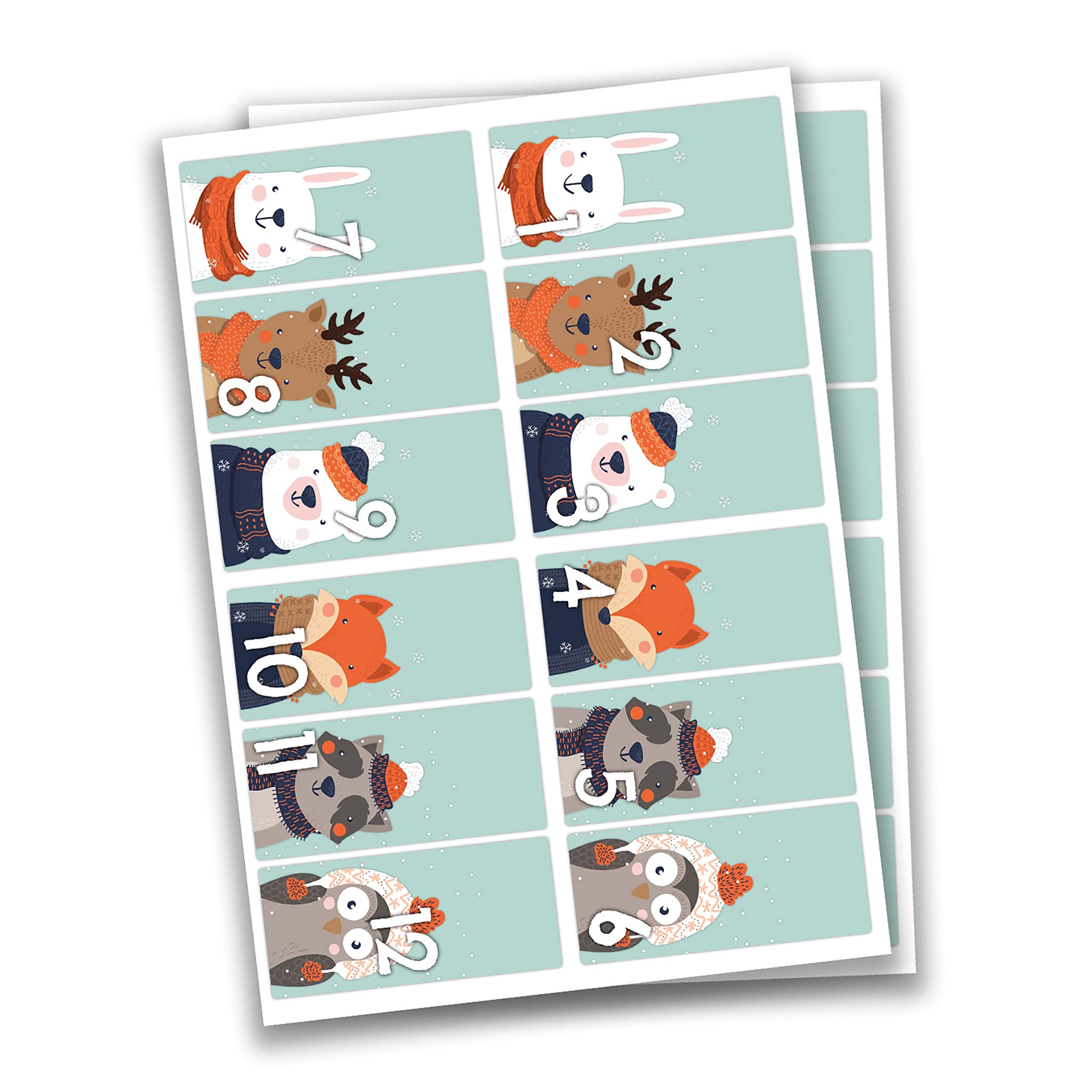 Adventskalender Zum Selber Befüllen - 24 Braune Papiertüten Mit Aufklebern