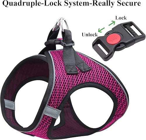 Miniatura 4 de Chaleco arnés para perros pequeños y medianos sin tirones, fácil de caminar, suave paso en el suelo, a prueba de escape, juego de arnés reflectante