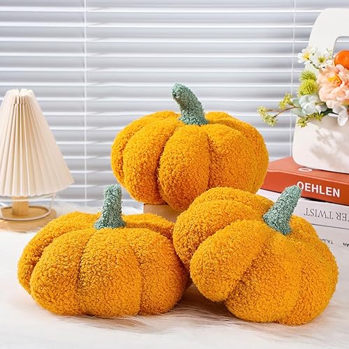 Namalu 3 cojines de calabaza de Acción de Gracias, cojines de calabaza 3D, cojín de calabaza para sofá, decoración del hogar para automóvil,