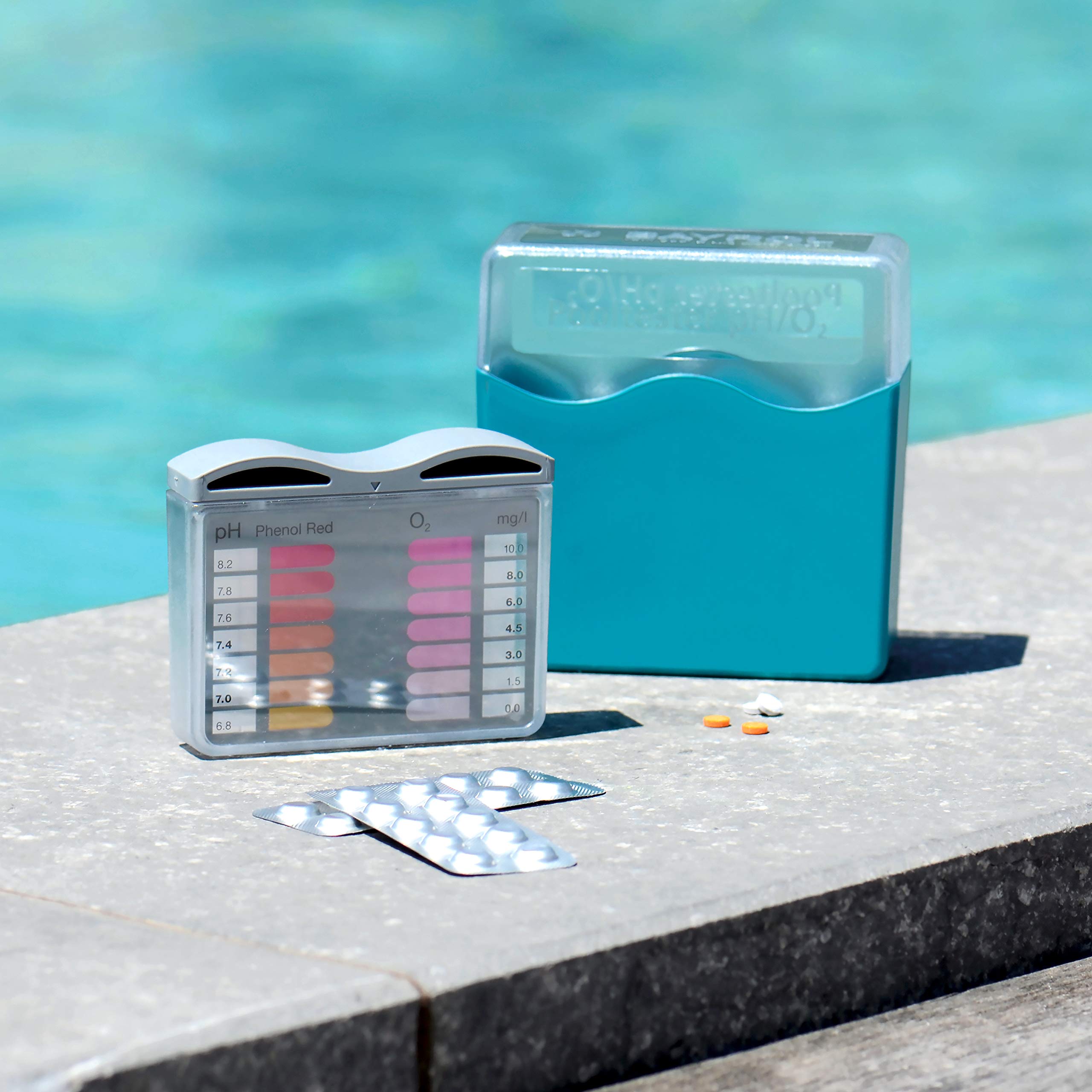 BAYROL Probador de piscina – Valor de pH y oxígeno – cada uno 2 x 20 pastillas Phenol Red & DPD No. 4