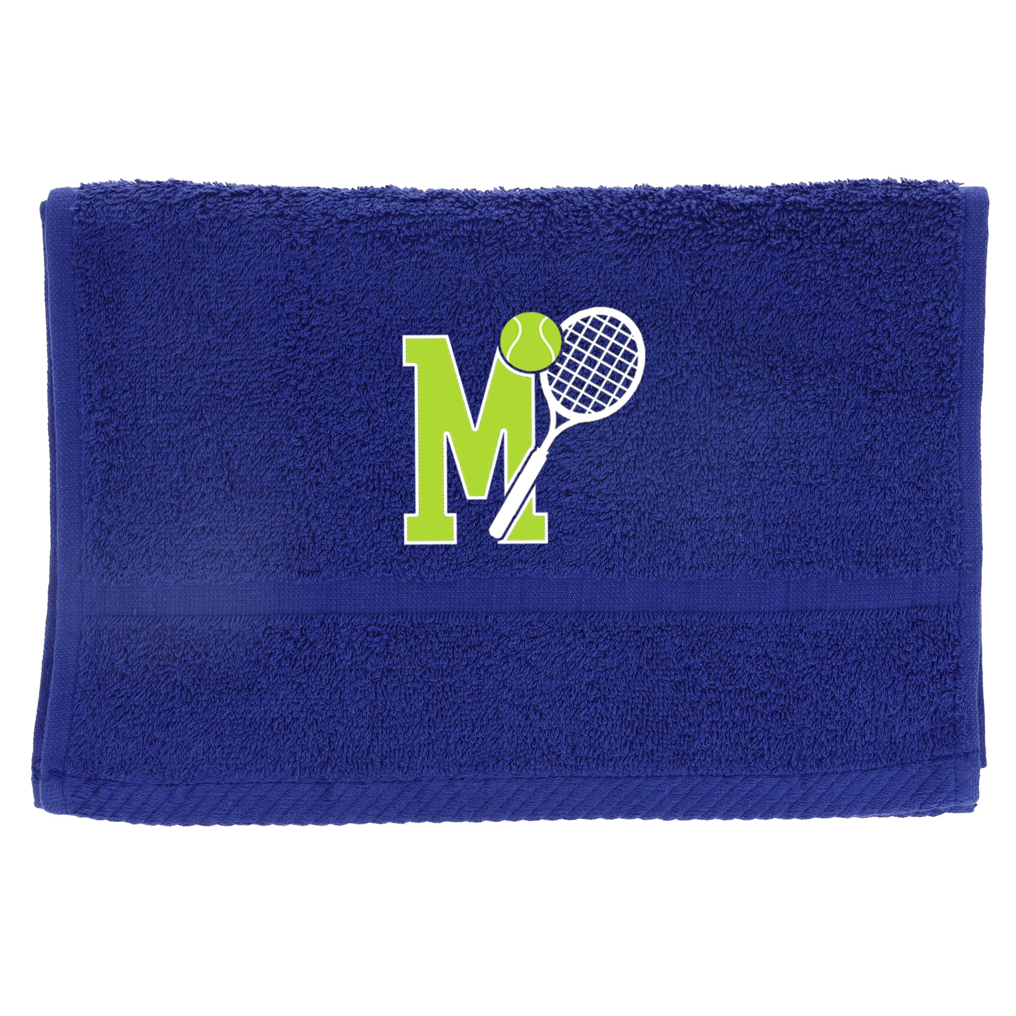 Tennis Towel with Monogrammed Embroidery Initial Gift for Men & Women, Training Accessory Gift, Gym Towel Present for Tennis Players Birthday, Retirement, Christmas - Royal Blue, M