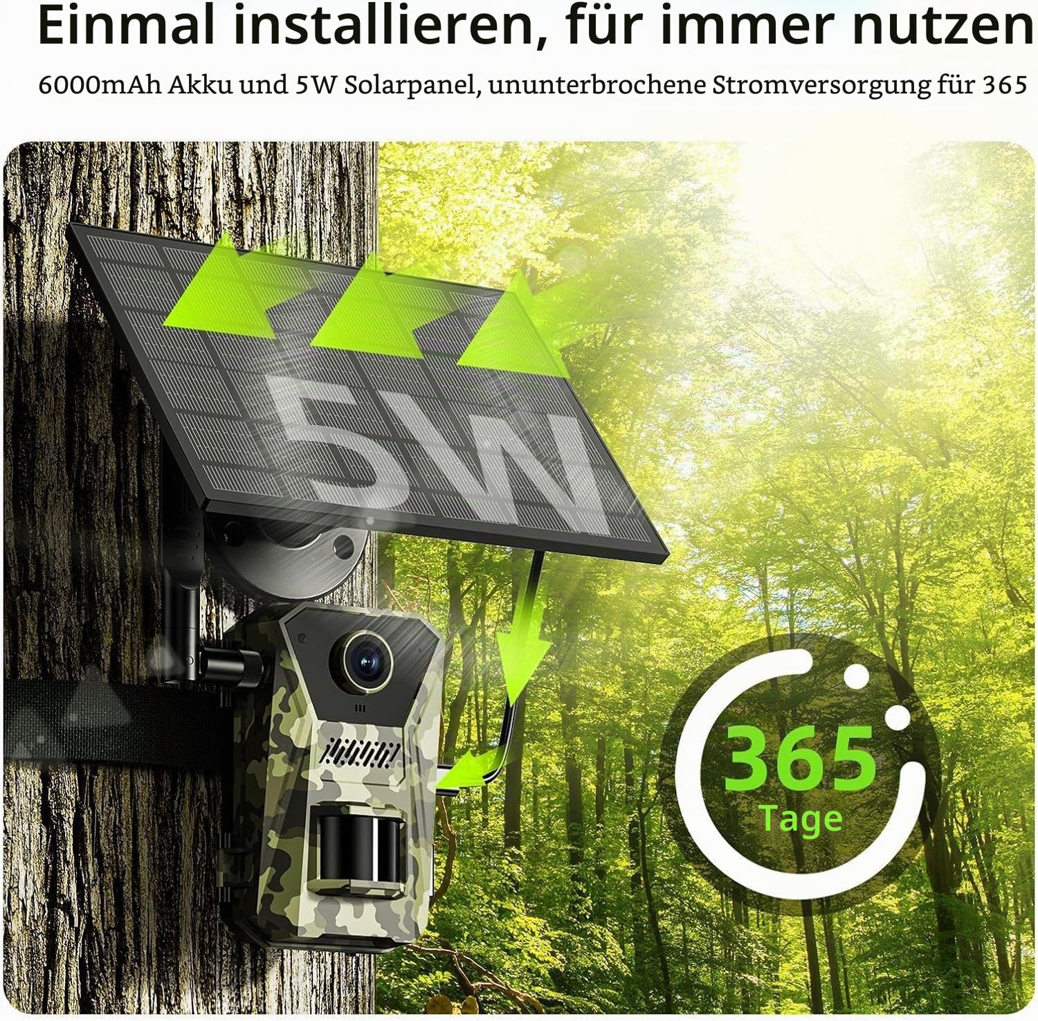 Naturepar F8 Wildkamera – 14MP 4G Wildkamera mit Nachtsicht und Bewegungserkennung 4K Wildtierkamera mit 60MP, WLAN, APP-Steuerung, Nachtsicht & IP66 wasserdicht