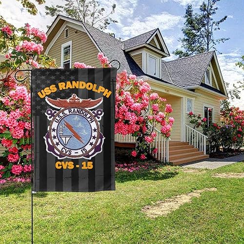 Miniatura 2 de LEILEIflag Bandera de jardín USS Randolph CVS-15 bandera de casa al aire libre banderas de doble cara