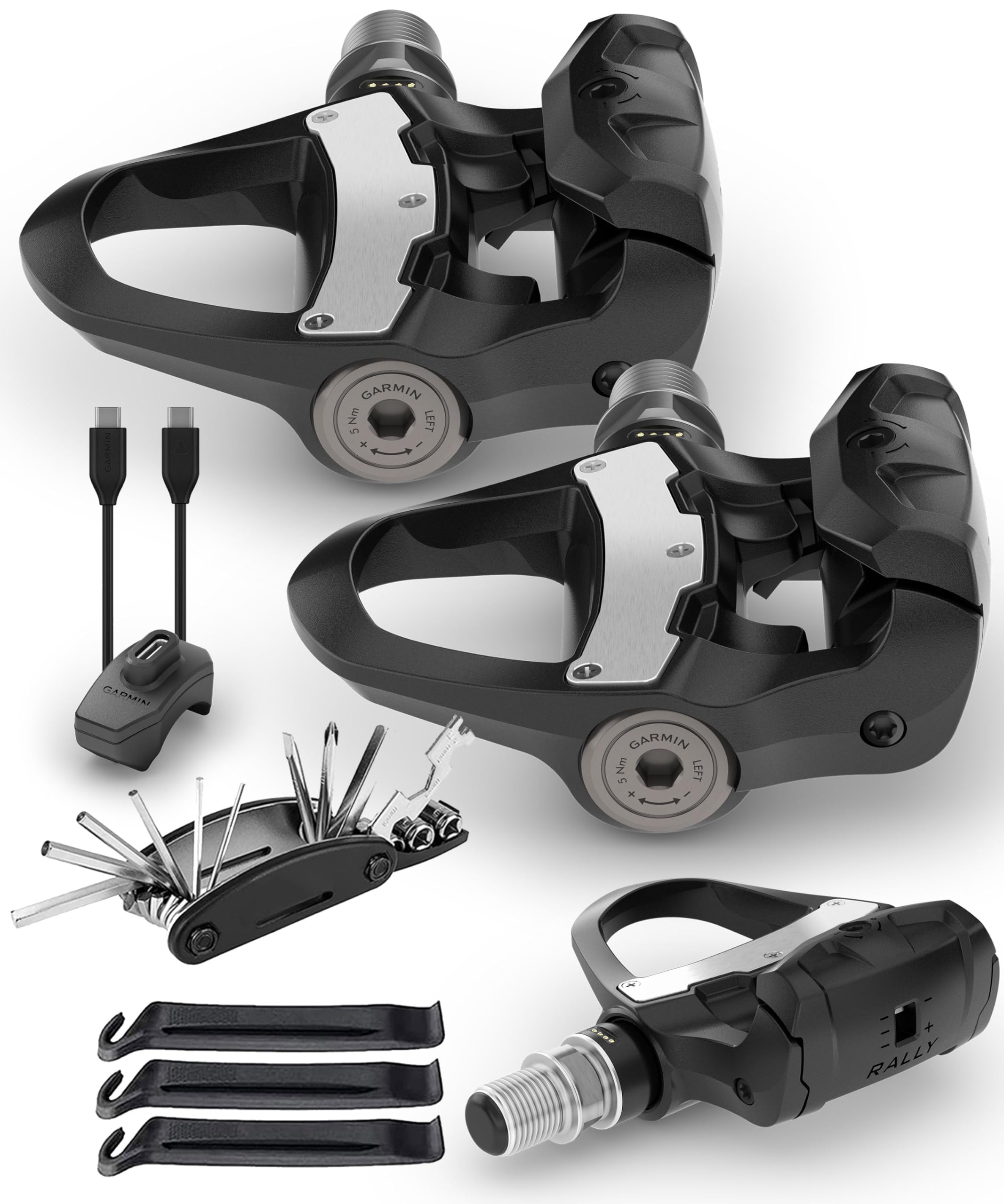 Garmin Rally RK210 Power Meter Pedals PlayBetter Bike Tool Bundle
