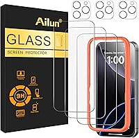 Vista 19 de Ailun Paquete de 2 protectores de pantalla para iPhone 12 Pro Max [6.7 pulgadas] + 2 protectores de lente de cámara, película de vidrio templado