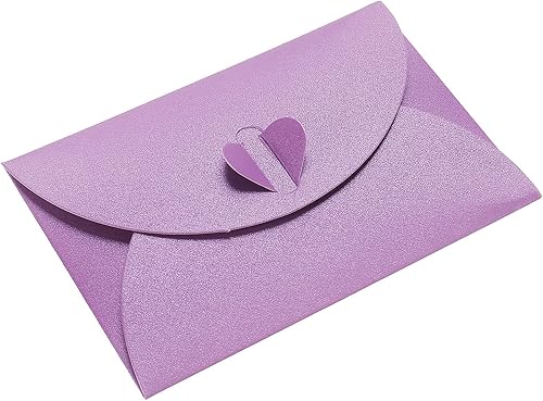 PATIKIL Mini sobres, paquete de 24 unidades con cierre de corazón, almacenamiento de artículos pequeños, lindo tarjetero para boda, fiesta de