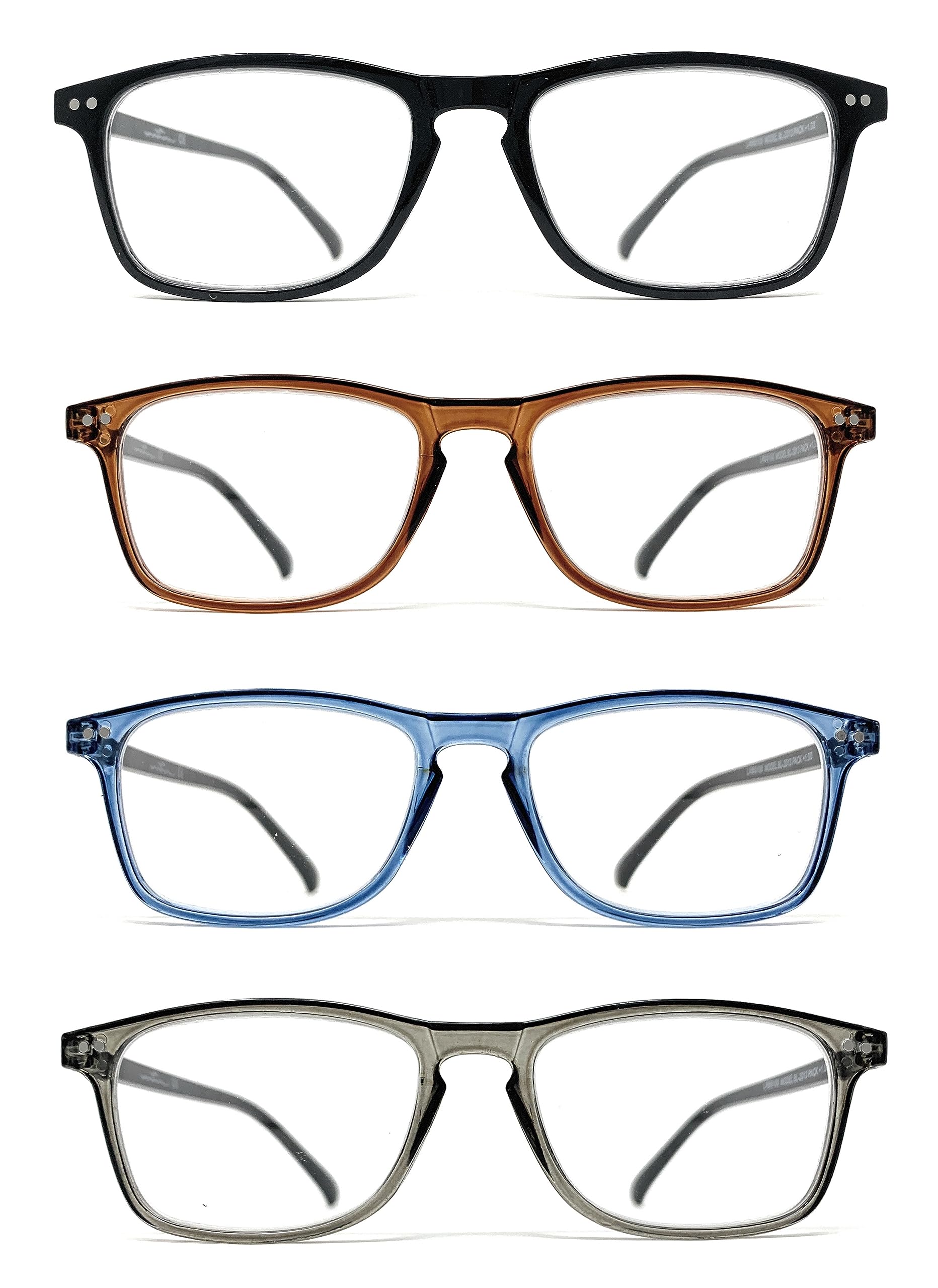 Lunettes De Lecture - Lot De 4 Montures Métalliques + Sangle - Forces +1.0 à +3.0 - Homme/Femme - Cadeau Pratique