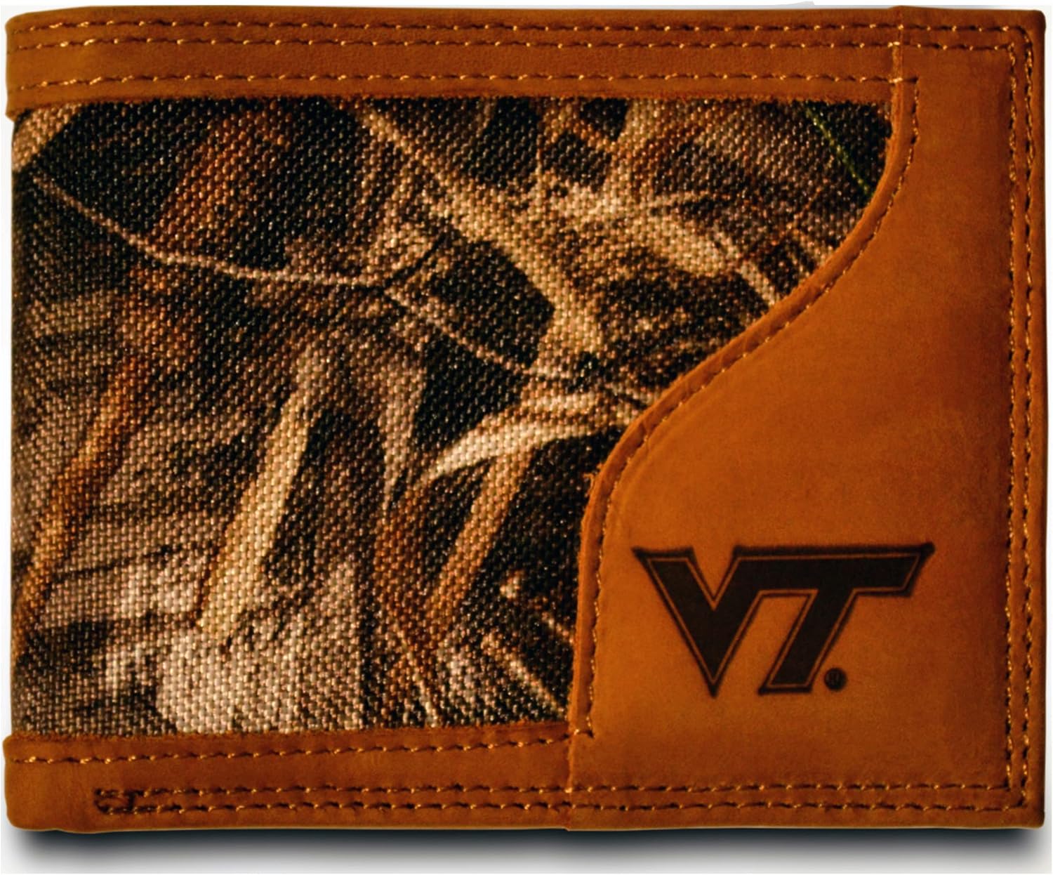 ZEP-PRO Virginia Tech Hokies Bi-Fold Realtree Max-5 Camo & Leather Wallet NCAA