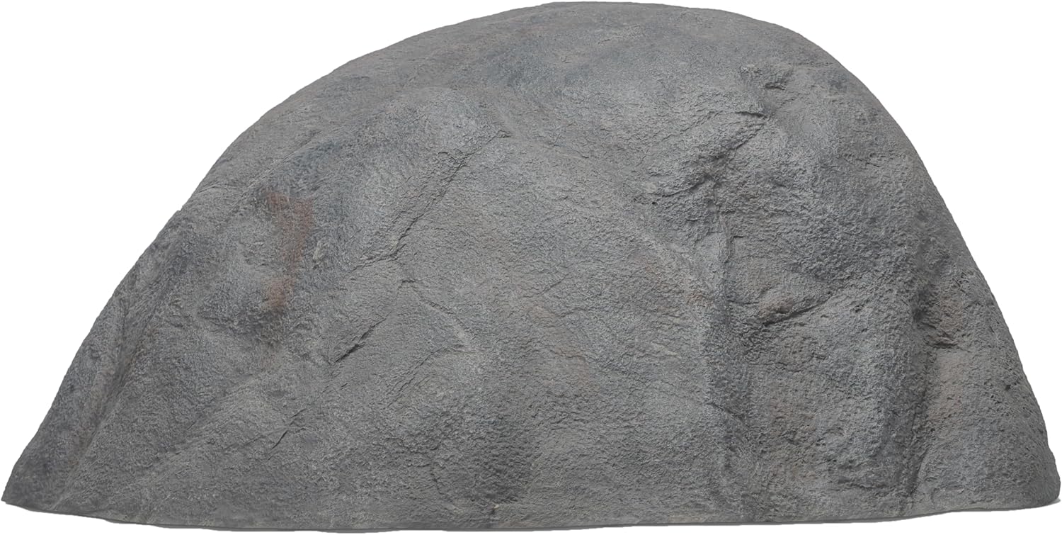 Decorative Outdoor Weather-Resistant Artistic Artificial Faux Stone Rock, Garden Patio Granite Grey Fiberglass Stone, Grand Teton Shaped