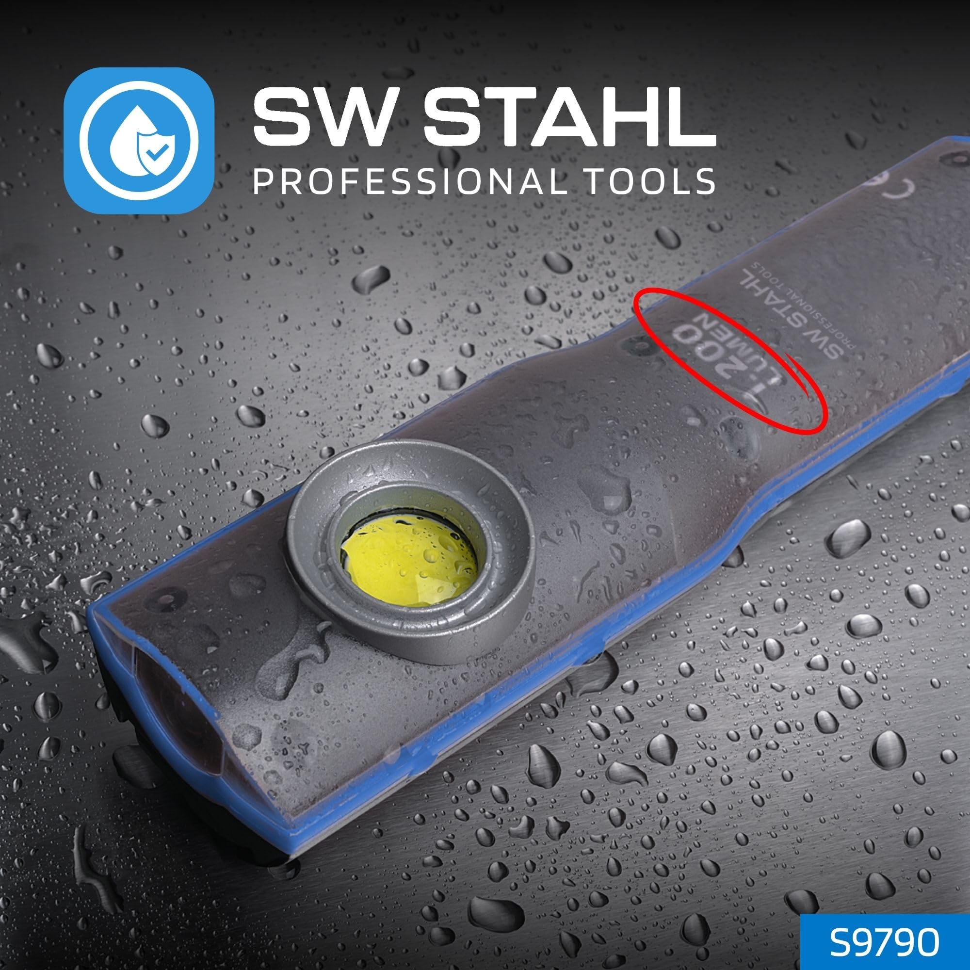 SW STAHL LED Handleuchte, 1.000 Lumen S9790 | Tragbare COB Arbeitsleuchte mit Li-Ion Akku, Metallgehäuse, Polycarbonat-Abdeckung und praktischer Ladestation