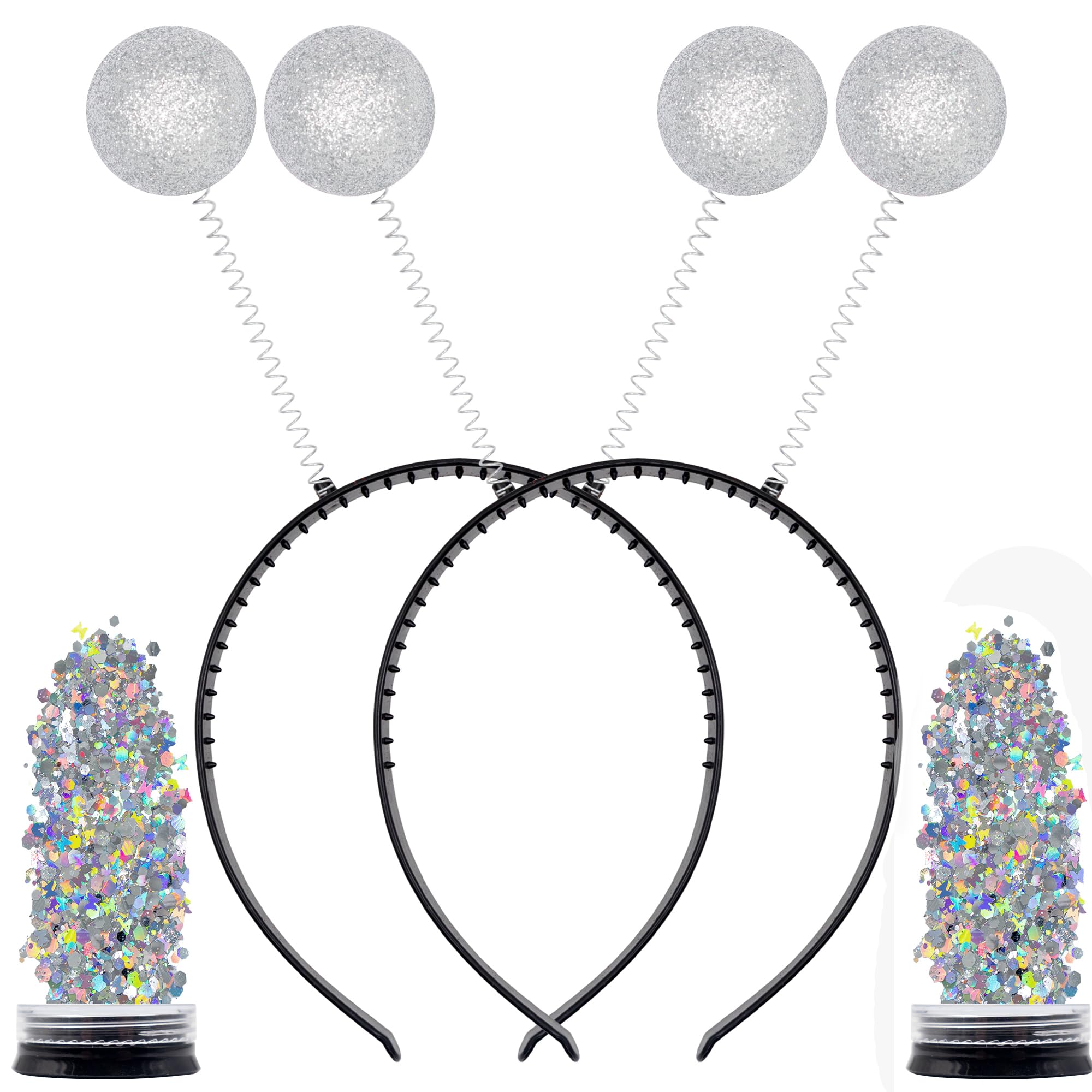 Snapklik.com : Funcredible Silver Alien Headbands And Glitter - Martian ...