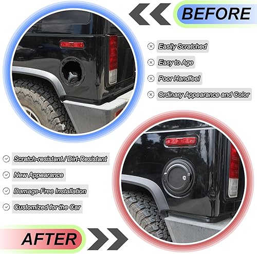 Miniatura 2 de Cubierta de tapa de tanque de gas con bloqueo para Hummer H2 2003-2009, puerta de llenado de combustible, cubierta del tanque de llenado de