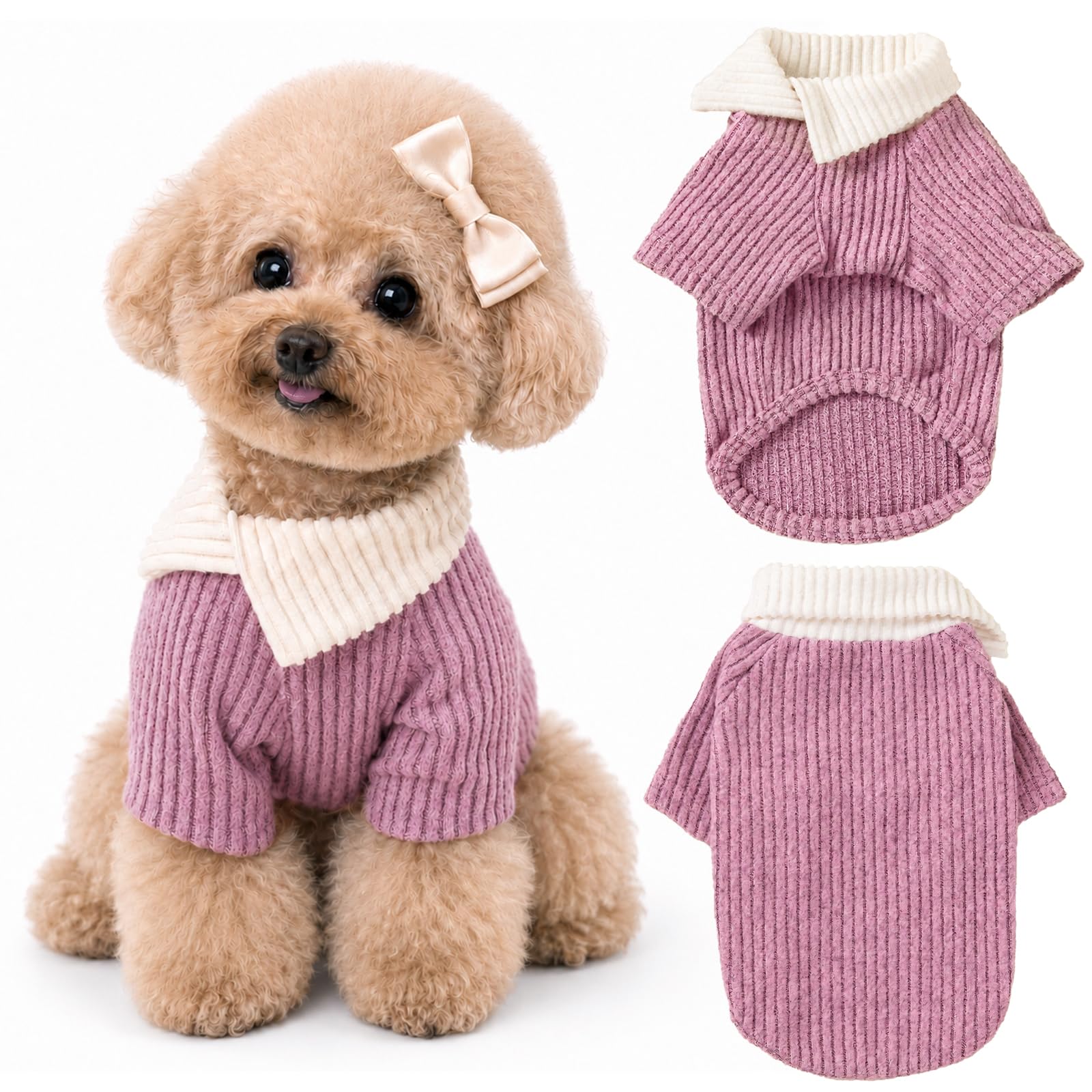 Yaopelky Dog Sweatshirt for Small Medium Dogs,Pink, M (3.5-6kg)