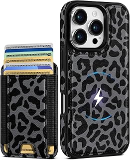 Shorogyt for iPhone 16 Pro Wallet Case for Women, Leopard