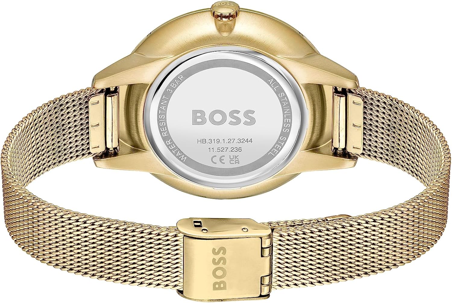 Boss Orologio Analogico al Quarzo da Donna con Cinturino in Maglia Metallica in Acciaio Inossidabile Dorato - 1502612 Boss Orologio Analogico al Quarzo da Donna con Cinturino in Maglia Metallica in Acciaio Inossidabile Dorato - 1502612