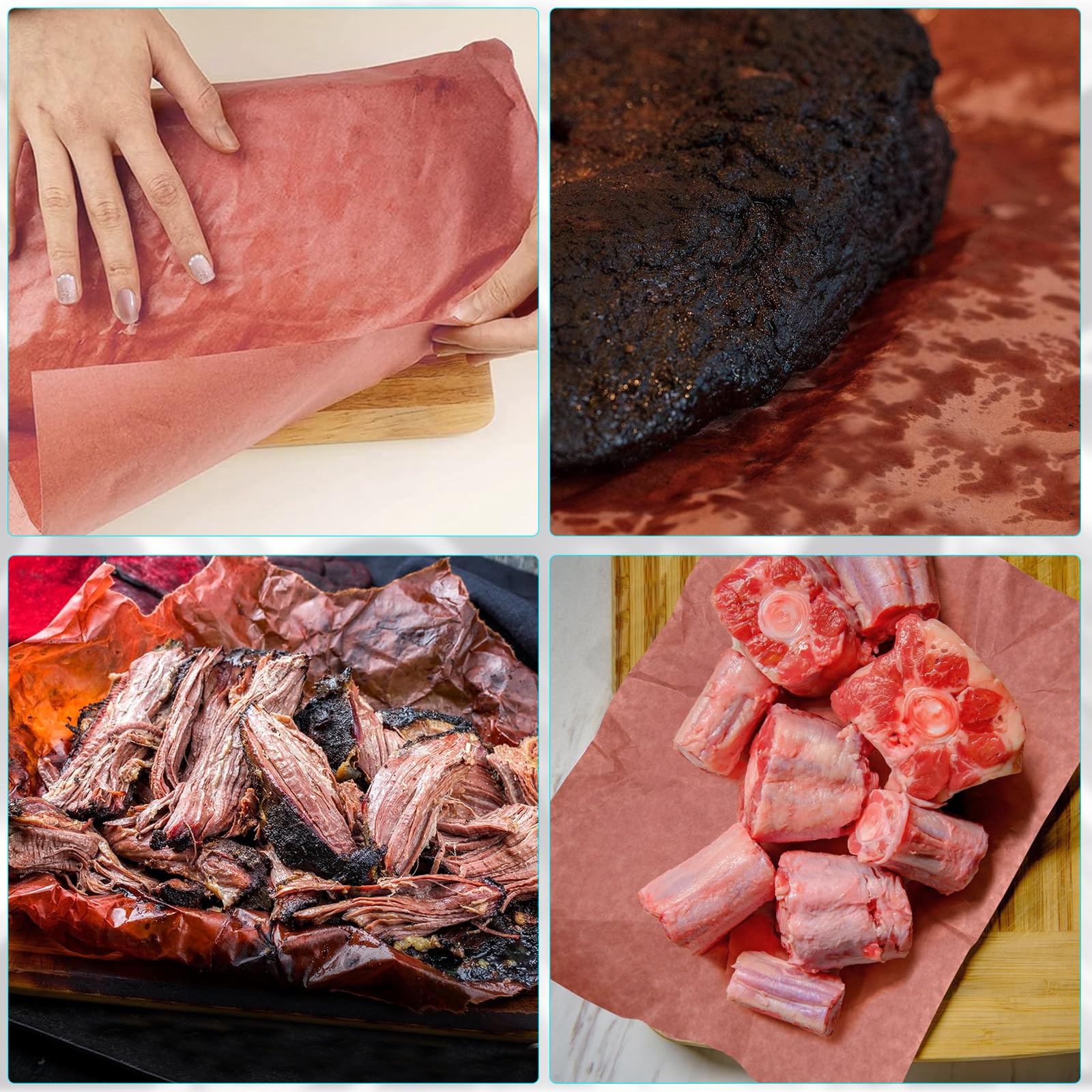 Butcher Paper, różowy papier typu kraftowego, 30 cm × 30 m, oryginalny papier rzeźniczy, papier rzeźniczy, rolka papieru rzeźnikowego, papier butcher do wędzenia, mięsa rybnego, grilla