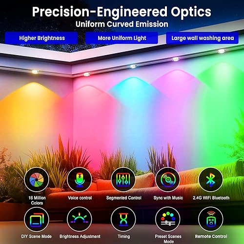 Miniatura 2 de Luces inteligentes permanentes para exteriores para casa, 100 pies con 60 luces permanentes RGB+IC, P67 impermeable con escena de bricolaje para