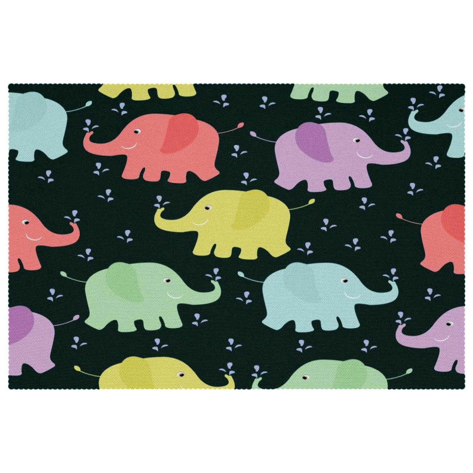 Set de table éléphant en tissu Oxford lot de 4 pour enfant