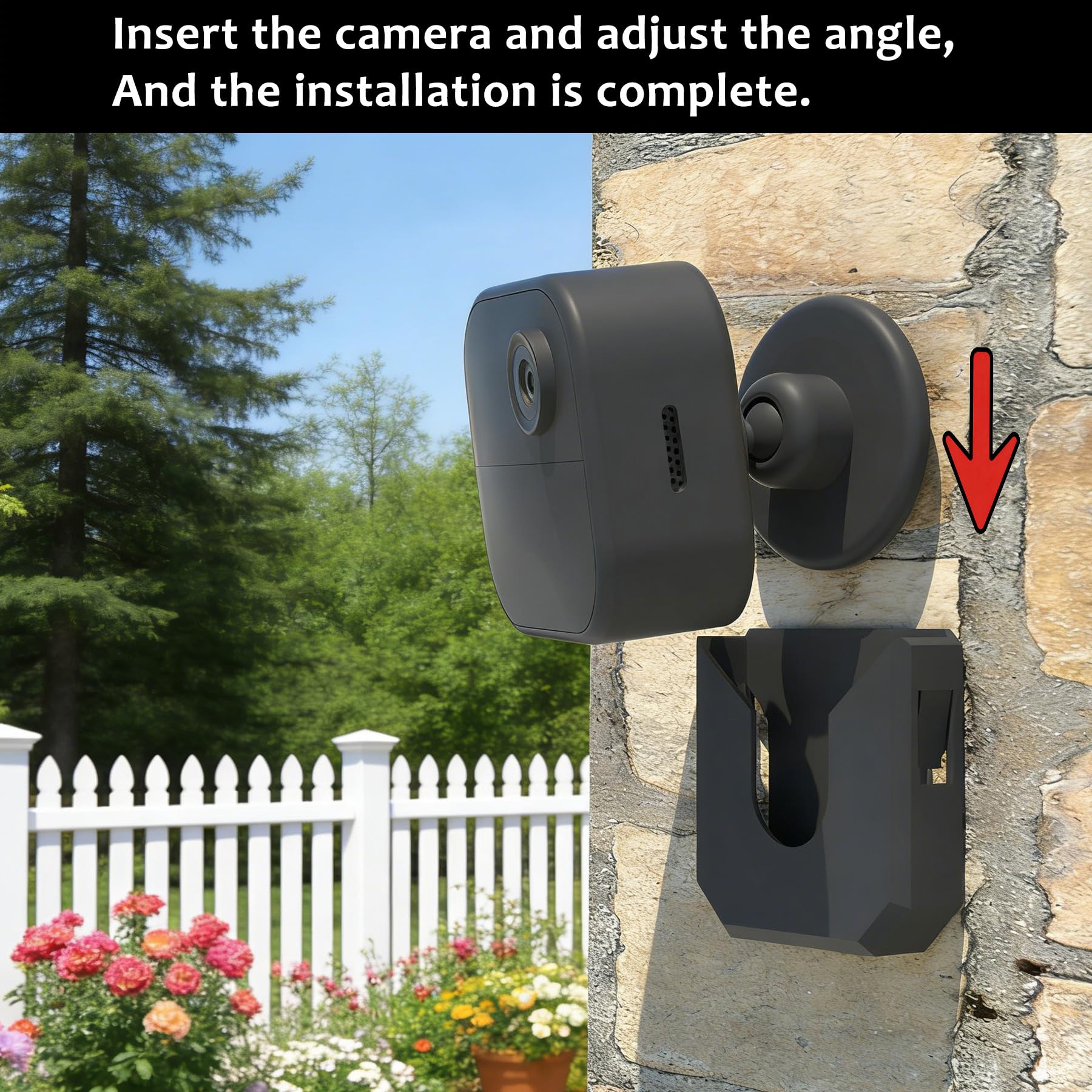 4 Pack for Blink Mini 2k Camera Outdoor 4 No Drill Wall Mount Bracket Adhesive Camera Holder Compatible with Blink Cameras (Black) - 2