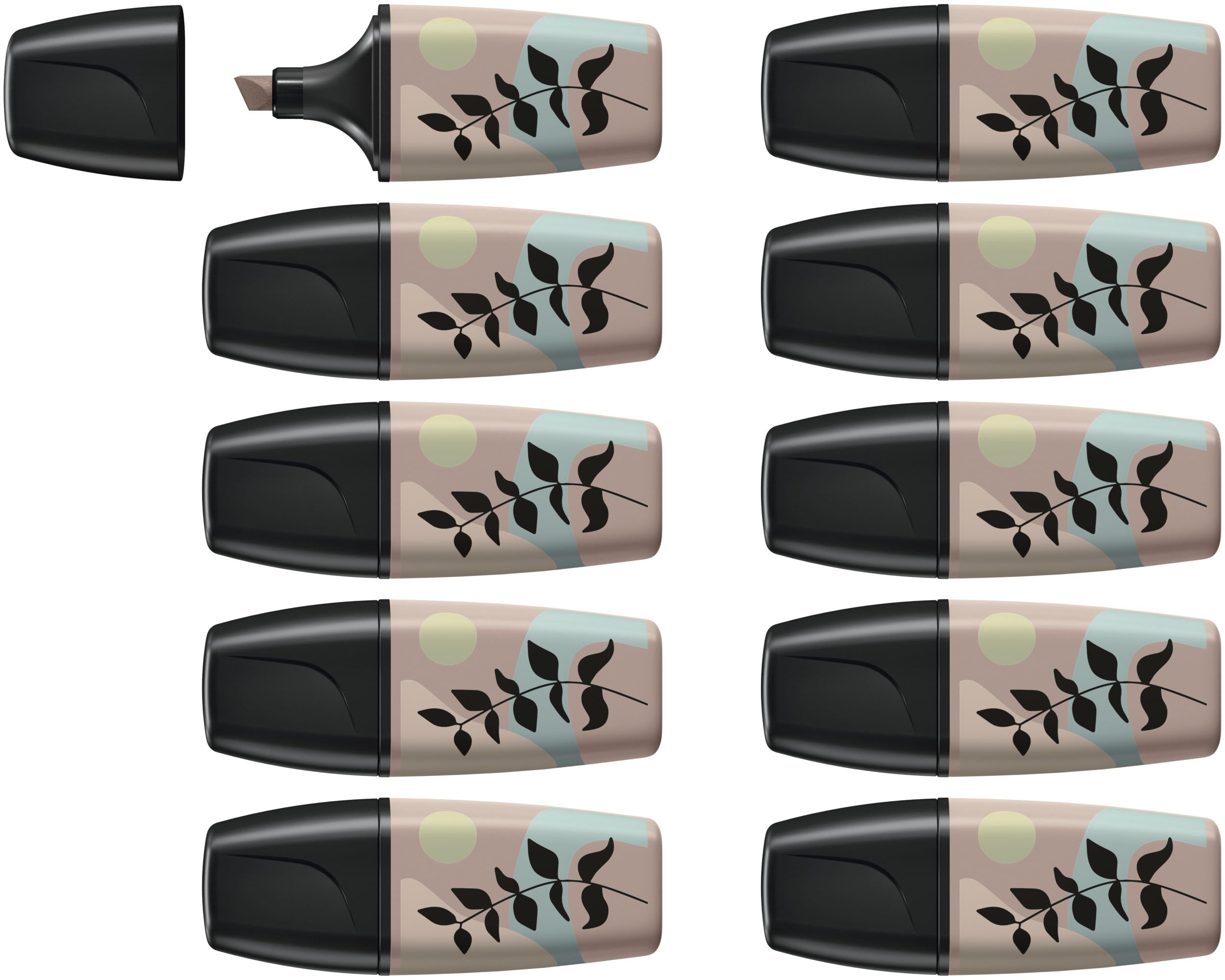 STABILO BOSS MINI Naturevibes - Highlighter - Pack of 10 - Warm Grey, 1 count (Pack of 10)