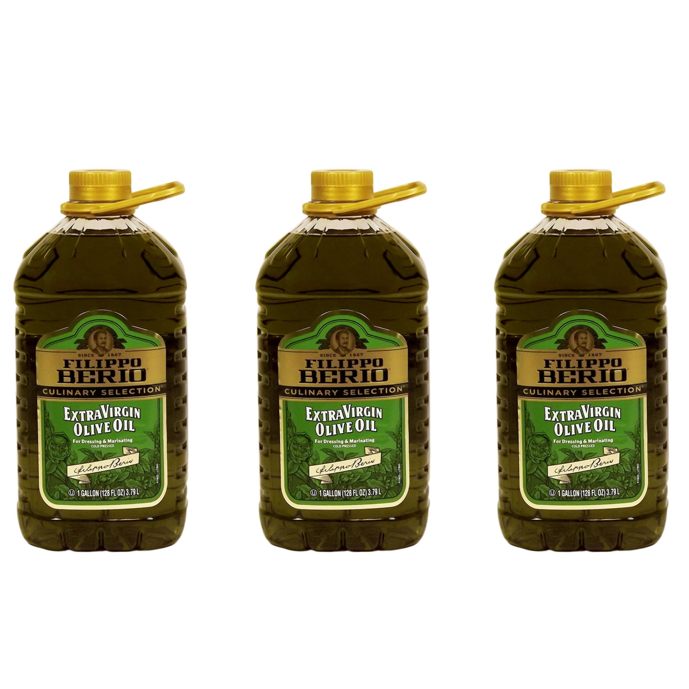 Extra Virgin Olive Oil 1 Gallon, Pack of 3
