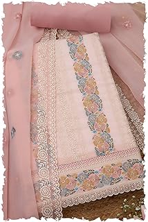 Soch Womens Crinkle Chiffon Embroidered Unstitch Dress Material With Thread Work