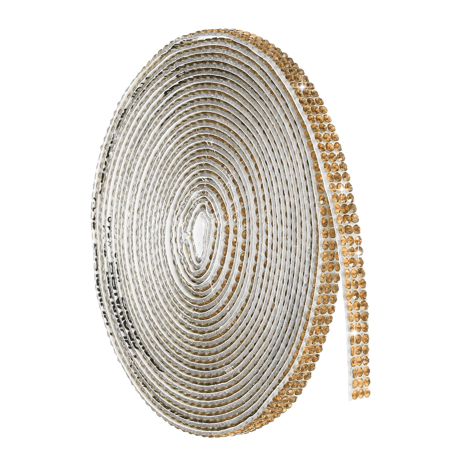 Ruban de strass autocollant 4m jaune 3 rangées pour DIY déco de voiture et loisirs créatifs